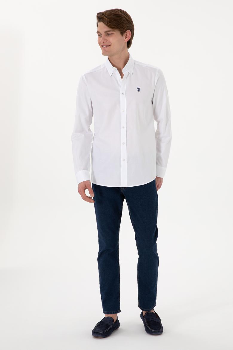 Erkek Beyaz Uzun Kollu Basic Gömlek - 50298001003