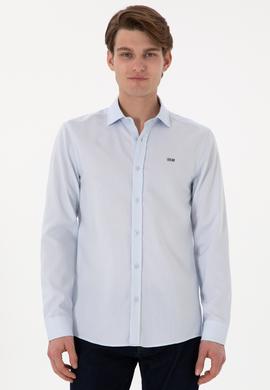 Erkek Açık Mavi Uzun Kollu Basic Gömlek - 50298004015