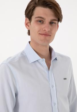 Erkek Açık Mavi Uzun Kollu Basic Gömlek - 50298004015