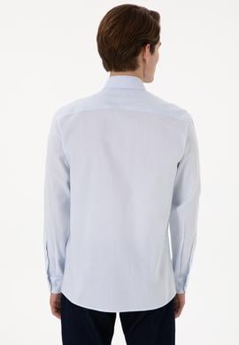 Erkek Açık Mavi Uzun Kollu Basic Gömlek - 50298004015