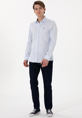 Erkek Açık Mavi Uzun Kollu Basic Gömlek - 50298004015