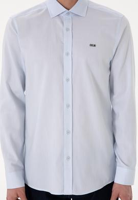 Erkek Açık Mavi Uzun Kollu Basic Gömlek - 50298004015