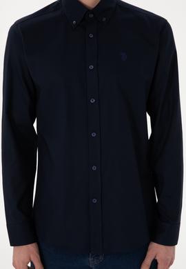 Erkek Lacivert Uzun Kollu Basic Gömlek - 50298001024