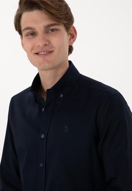 Erkek Lacivert Uzun Kollu Basic Gömlek - 50298001024