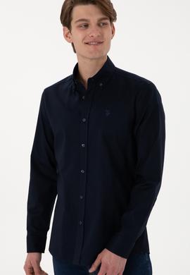 Erkek Lacivert Uzun Kollu Basic Gömlek - 50298001024