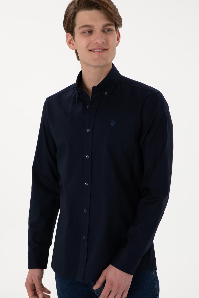 Erkek Lacivert Uzun Kollu Basic Gömlek - 50298001024