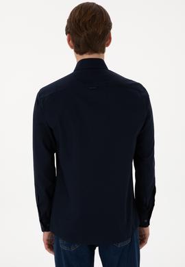 Erkek Lacivert Uzun Kollu Basic Gömlek - 50298001024