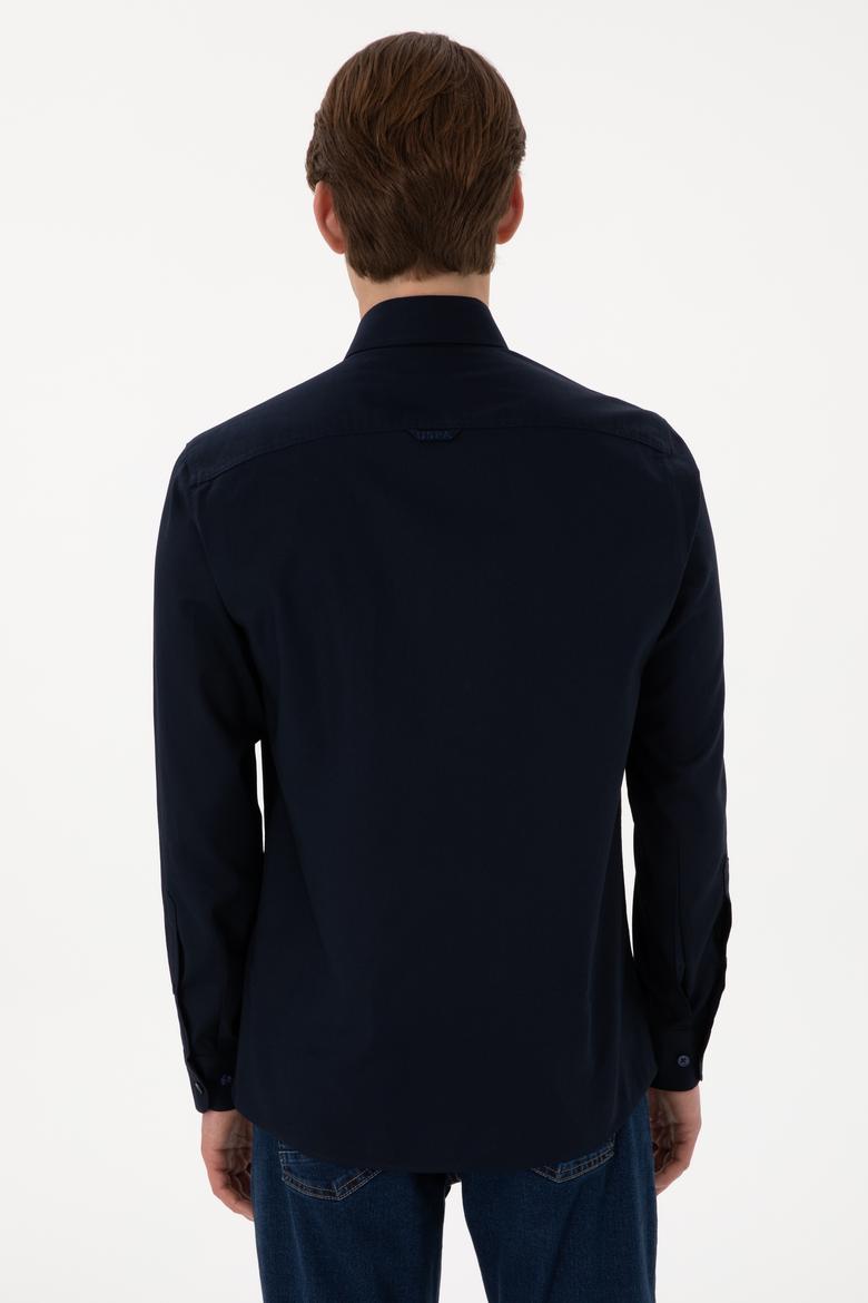 Erkek Lacivert Uzun Kollu Basic Gömlek - 50298001024