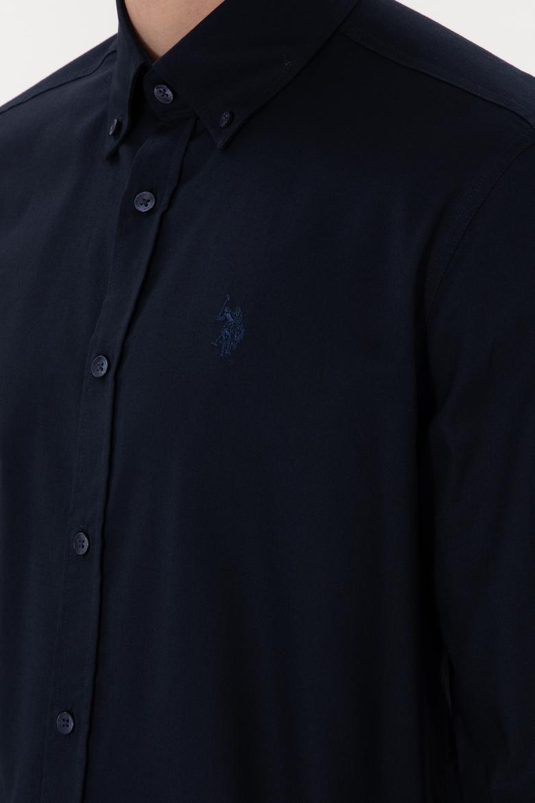 Erkek Lacivert Uzun Kollu Basic Gömlek - 50298001024