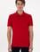 Erkek Slim Fit Polo Yaka Kırmızı Basic Tişört