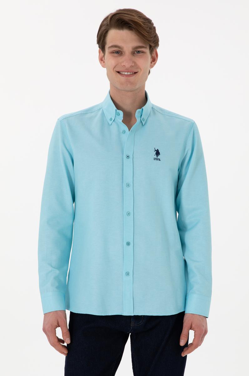 Erkek Aqua Uzun Kollu Basic Gömlek