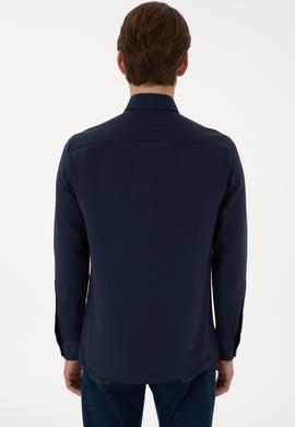 Erkek Lacivert Uzun Kollu Basic Gömlek - 50298009062