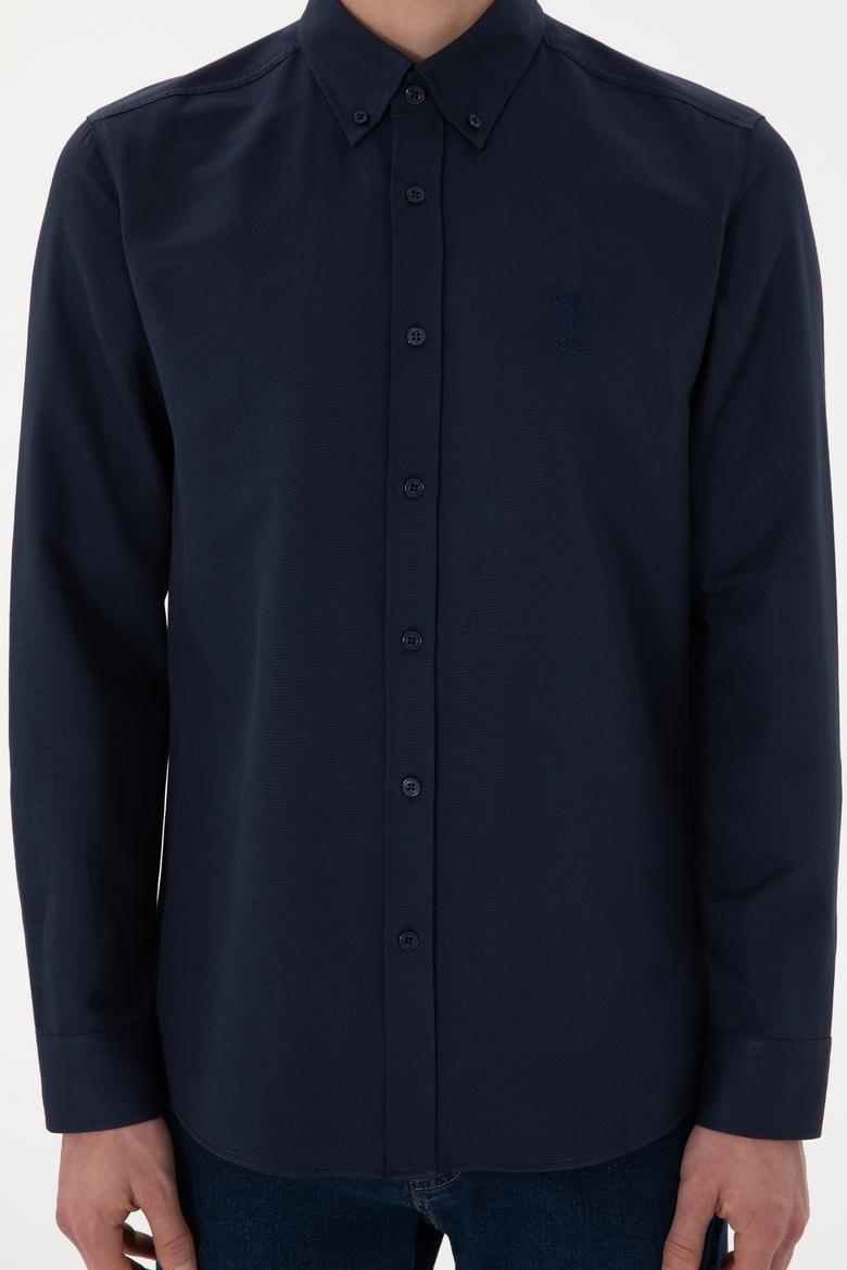 Erkek Lacivert Uzun Kollu Basic Gömlek - 50298009062