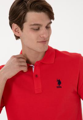 Erkek Regular Fit Polo Yaka Kırmızı Basic Tişört - 50298031124