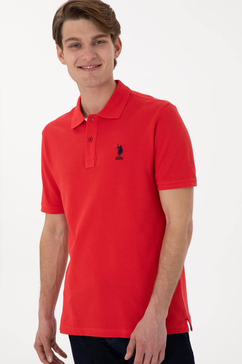 Erkek Regular Fit Polo Yaka Kırmızı Basic Tişört - 50298031124