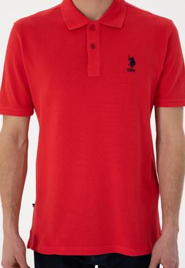 Erkek Regular Fit Polo Yaka Kırmızı Basic Tişört - 50298031124