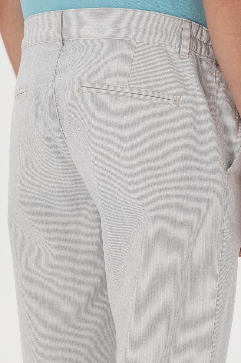 Erkek Açık Gri Kanvas Pantolon