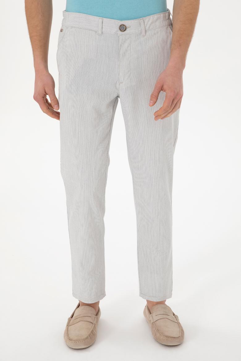 Erkek Açık Gri Kanvas Pantolon - 50300176400