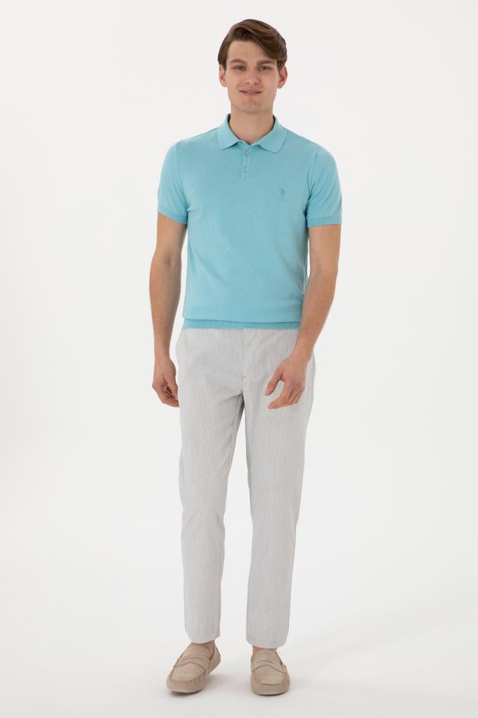 Erkek Açık Gri Kanvas Pantolon