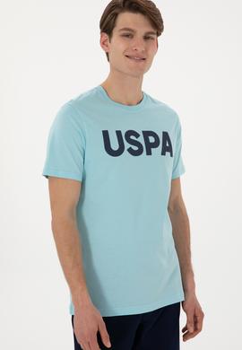 Erkek Regular Fit Bisiklet Yaka Açık Mavi Basic Tişört - 50297988096