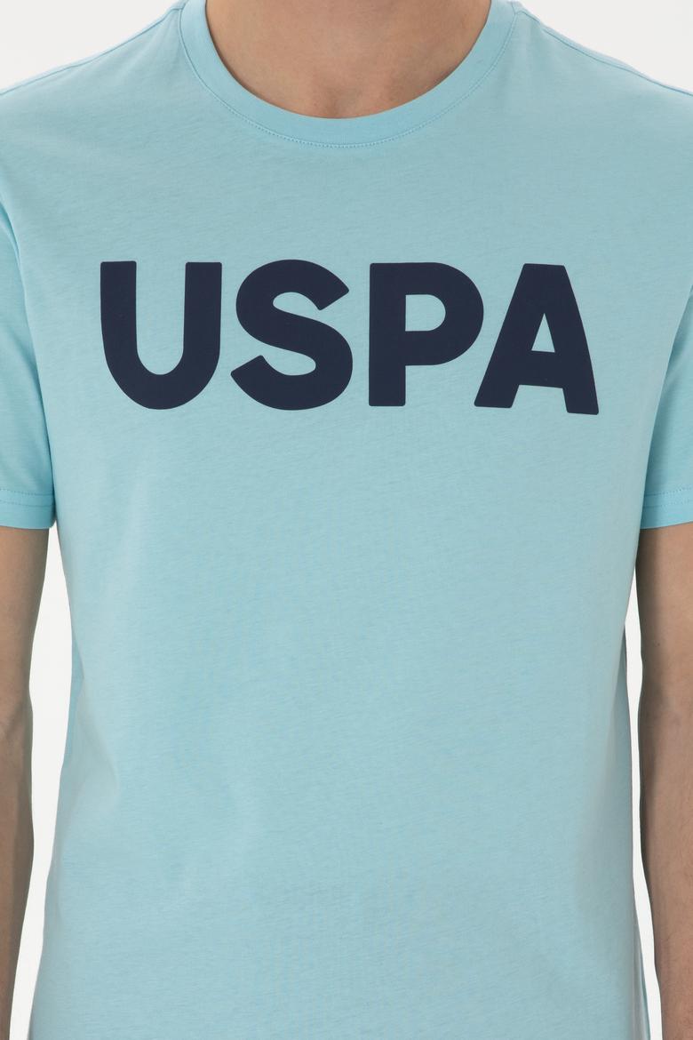 Erkek Regular Fit Bisiklet Yaka Açık Mavi Basic Tişört - 50297988096