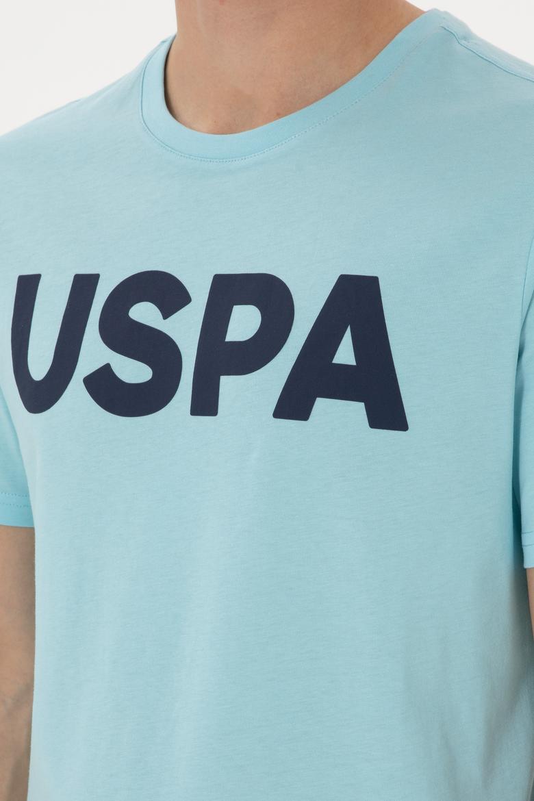 Erkek Regular Fit Bisiklet Yaka Açık Mavi Basic Tişört - 50297988096