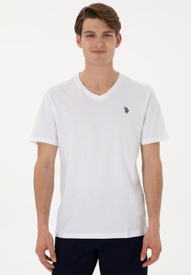 Erkek Regular Fit V Yaka Siyah Basic Tişört - 50298043027