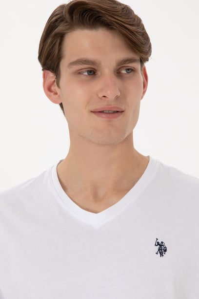 Erkek Regular Fit V Yaka Siyah Basic Tişört