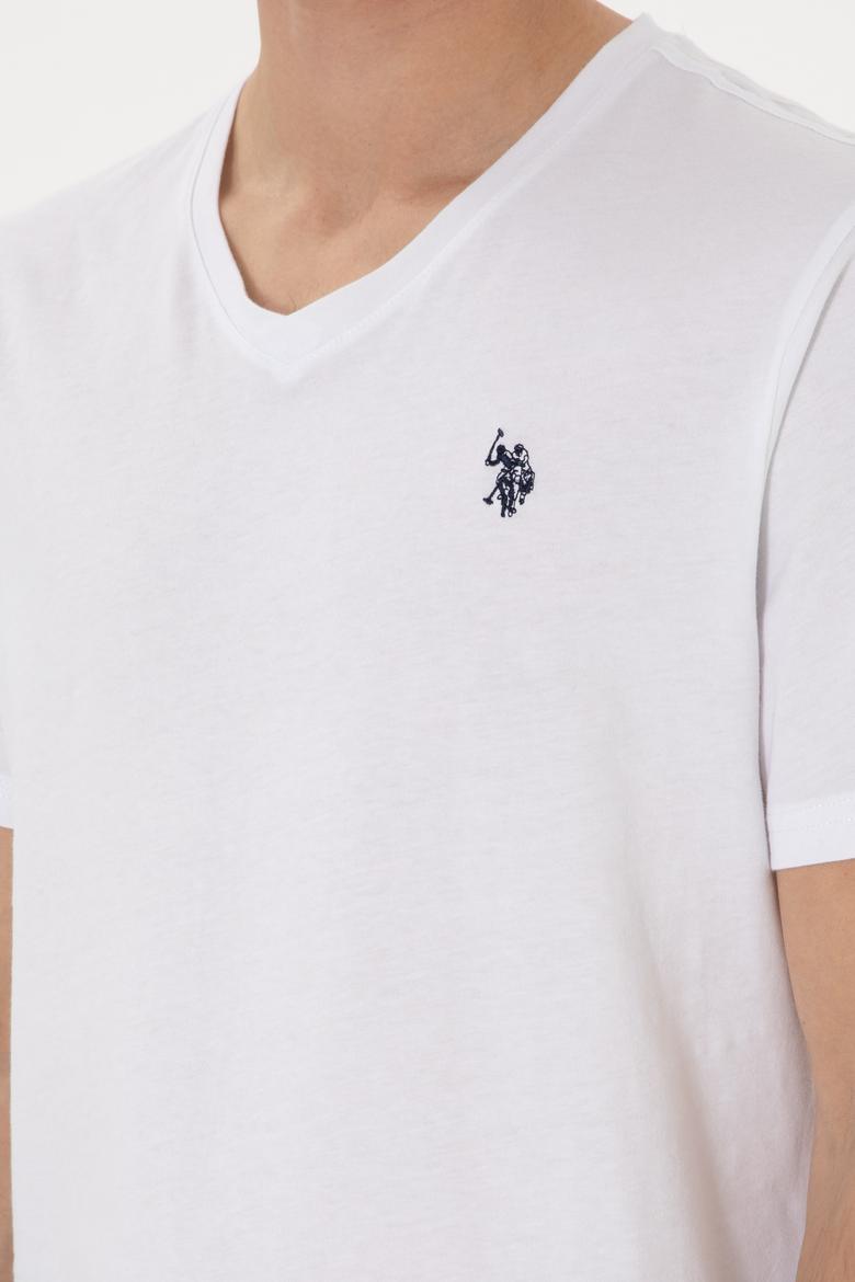 Erkek Regular Fit V Yaka Siyah Basic Tişört - 50298043027