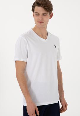 Erkek Regular Fit V Yaka Siyah Basic Tişört - 50298043027