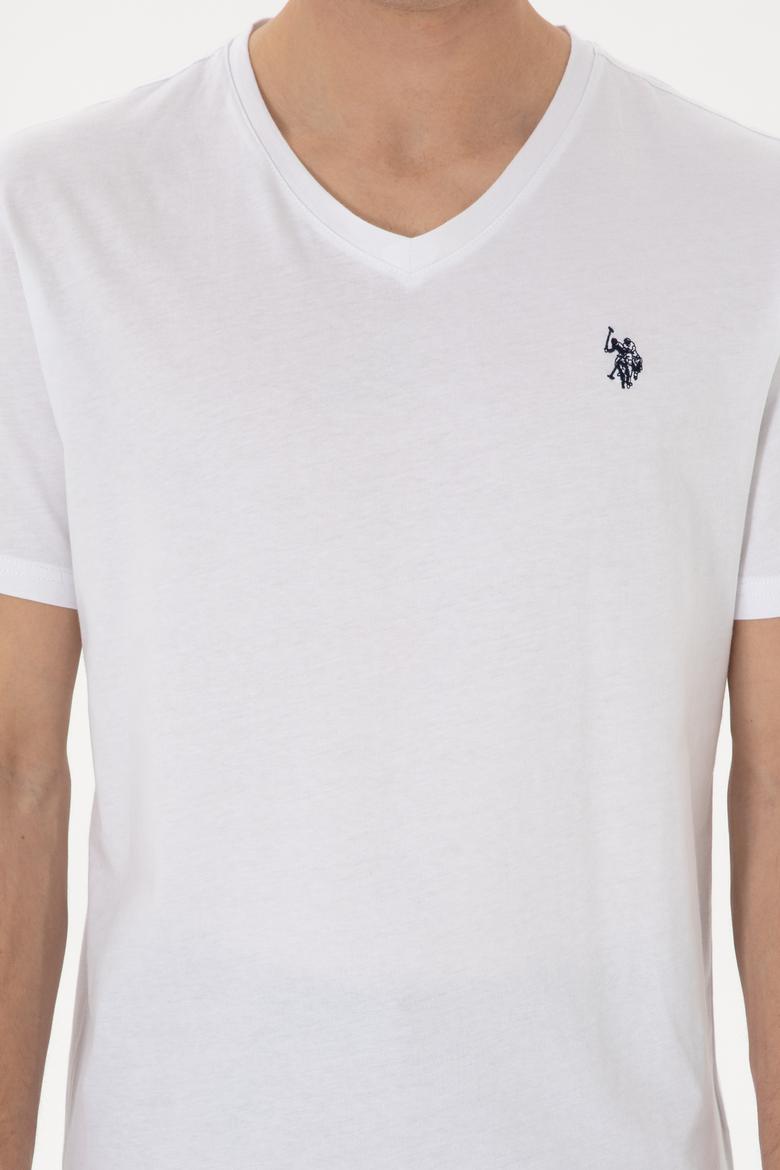 Erkek Regular Fit V Yaka Siyah Basic Tişört - 50298043027