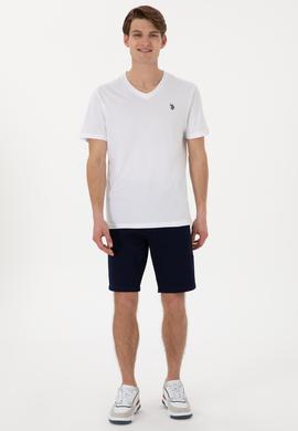 Erkek Regular Fit V Yaka Siyah Basic Tişört - 50298043027