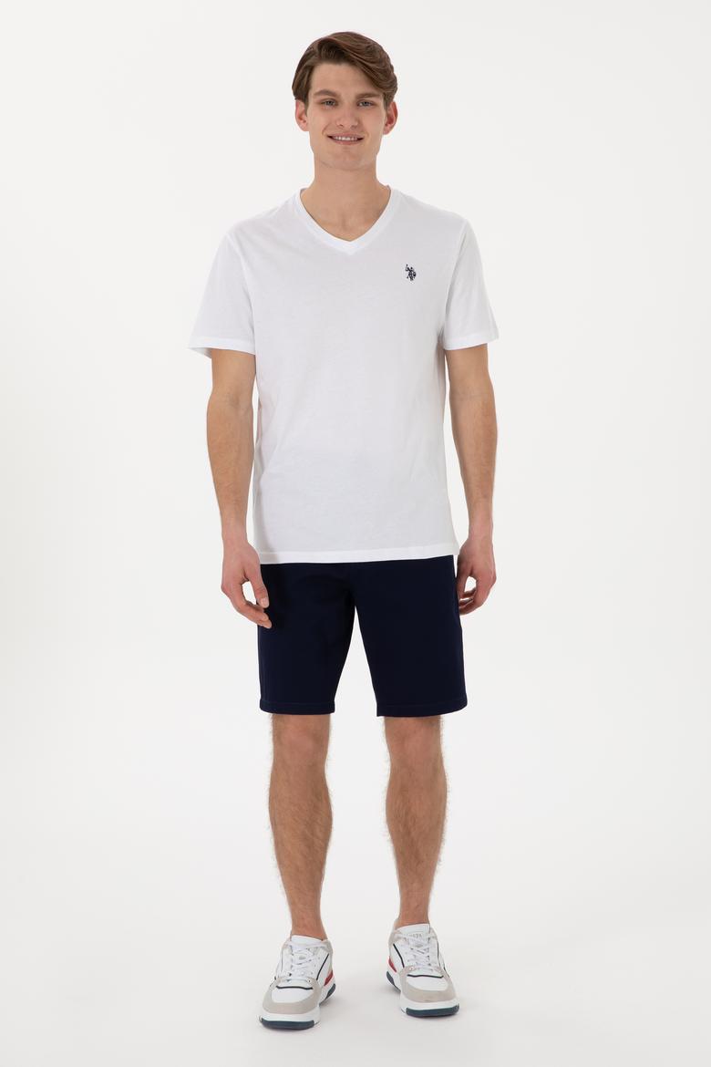 Erkek Regular Fit V Yaka Siyah Basic Tişört - 50298043027