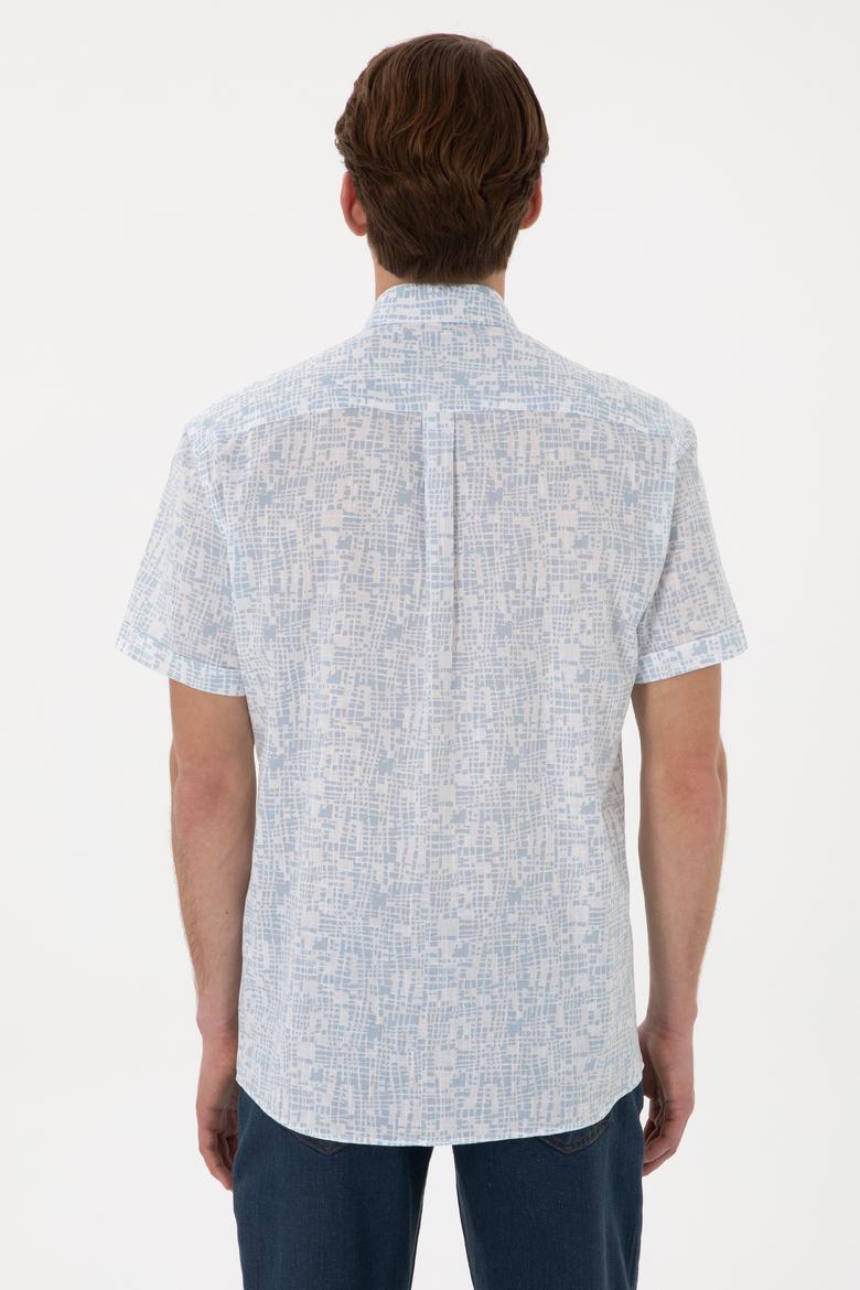 Erkek Açık Mavi Kısa Kollu Gömlek - 50300425018