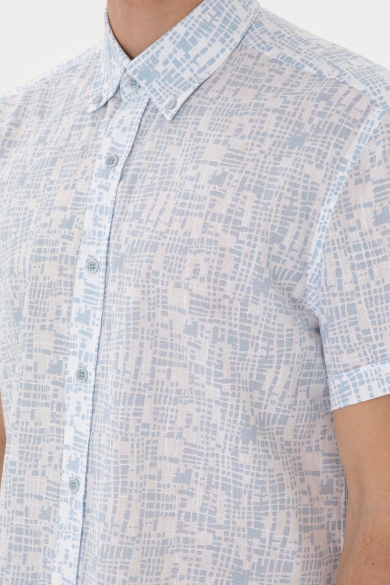 Erkek Açık Mavi Kısa Kollu Gömlek - 50300425018