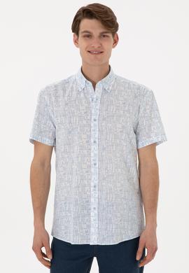 Erkek Açık Mavi Kısa Kollu Gömlek - 50300425018