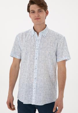 Erkek Açık Mavi Kısa Kollu Gömlek - 50300425018