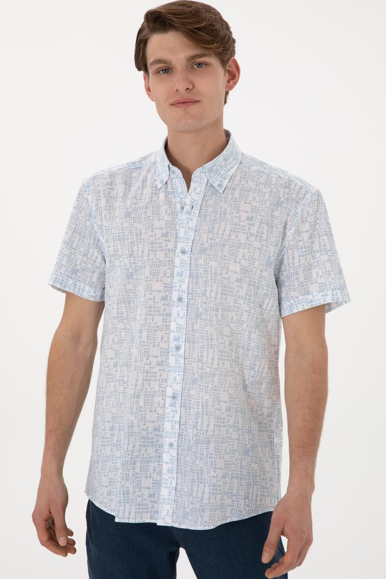 Erkek Açık Mavi Kısa Kollu Gömlek - 50300425018