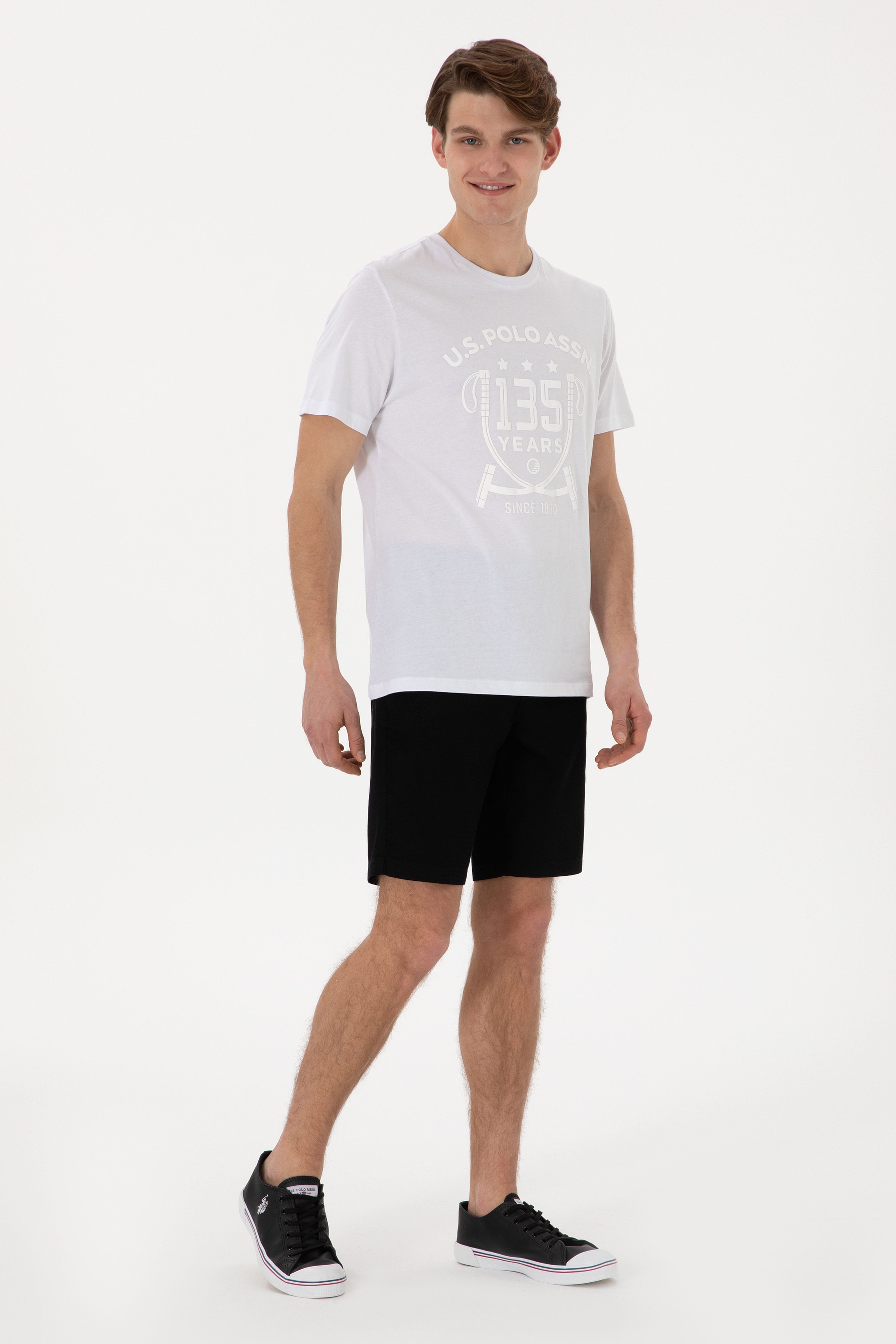 Erkek Regular Fit Bisiklet Yaka Beyaz Tişört - Image 4
