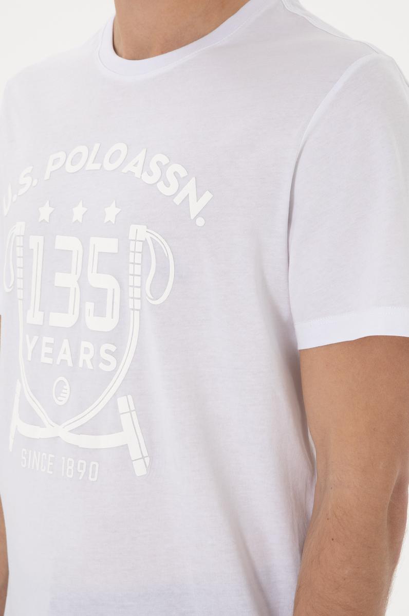 Erkek Regular Fit Bisiklet Yaka Beyaz Tişört