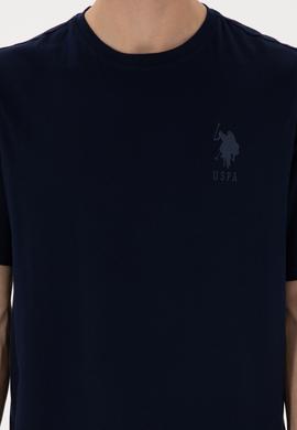 Erkek Comfort Fit Bisiklet Yaka Lacivert Tişört - 50305873006