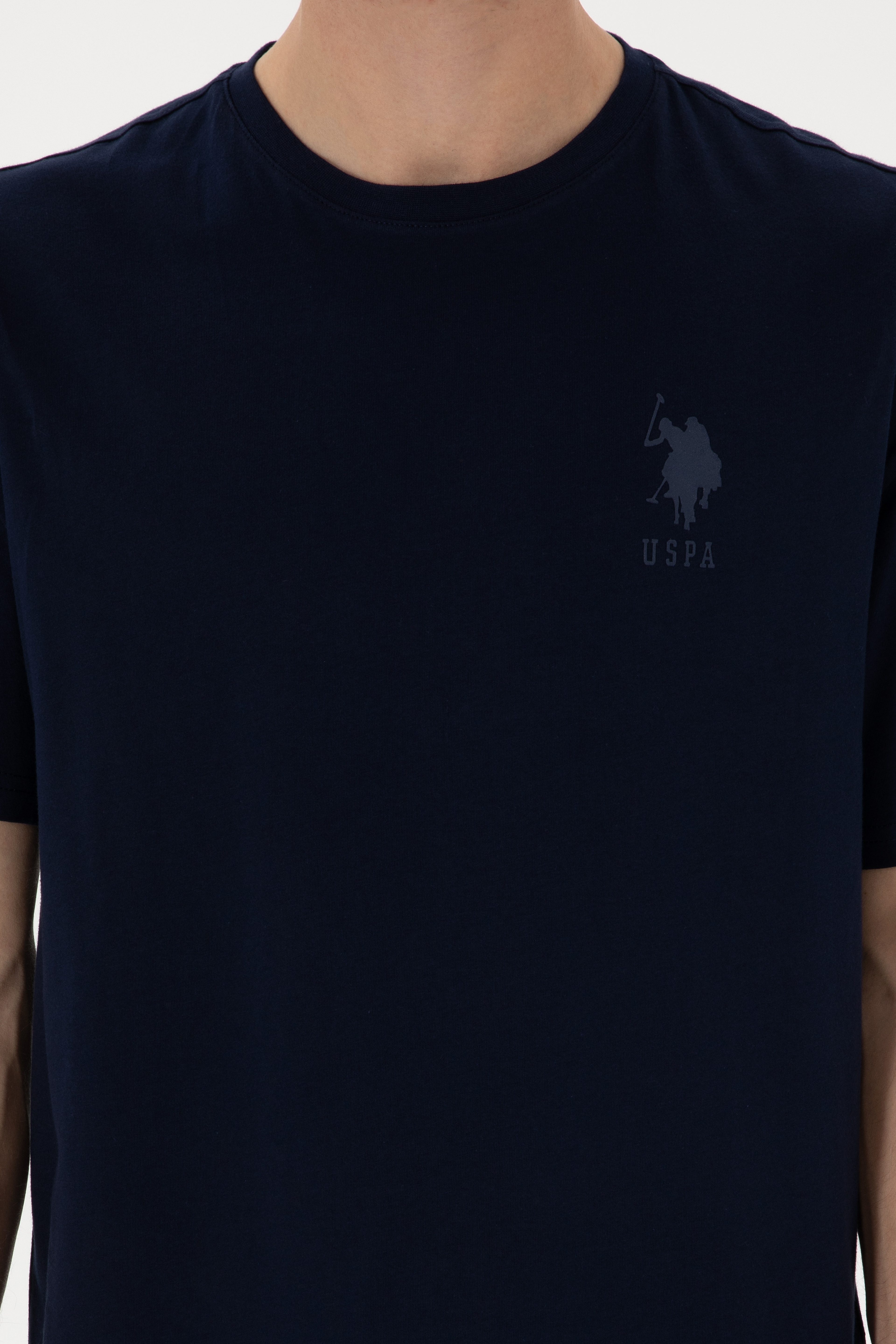 Erkek Comfort Fit Bisiklet Yaka Lacivert Tişört