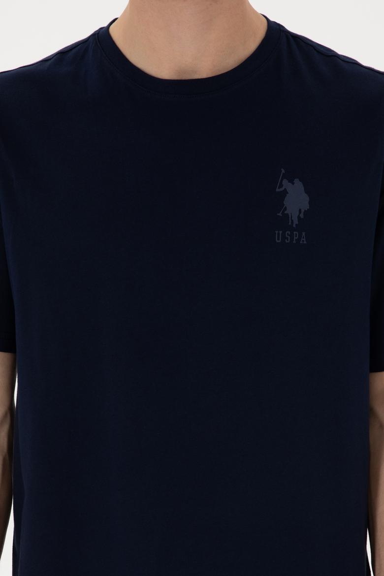 Erkek Comfort Fit Bisiklet Yaka Lacivert Tişört - 50305873006