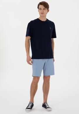 Erkek Comfort Fit Bisiklet Yaka Lacivert Tişört - 50305873006