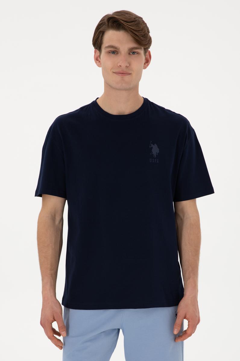 Erkek Comfort Fit Bisiklet Yaka Lacivert Tişört