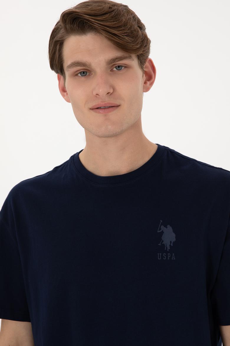 Erkek Comfort Fit Bisiklet Yaka Lacivert Tişört - 50305873006