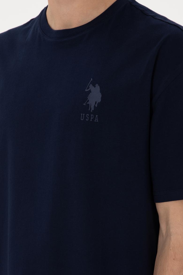 Erkek Comfort Fit Bisiklet Yaka Lacivert Tişört - 50305873006