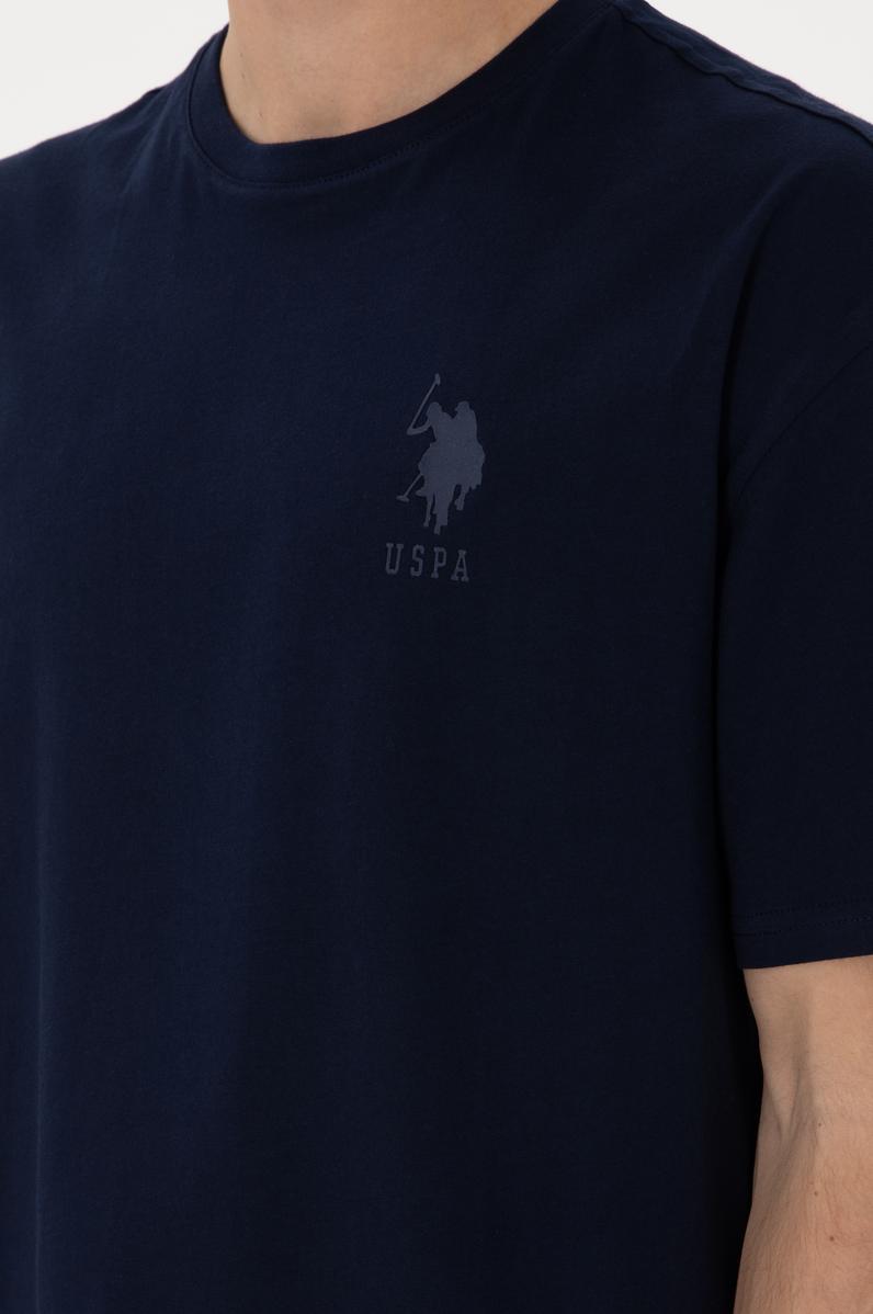 Erkek Comfort Fit Bisiklet Yaka Lacivert Tişört