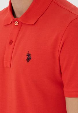 Erkek Slim Fit Polo Yaka Kırmız Basic Tişört - 50297984384