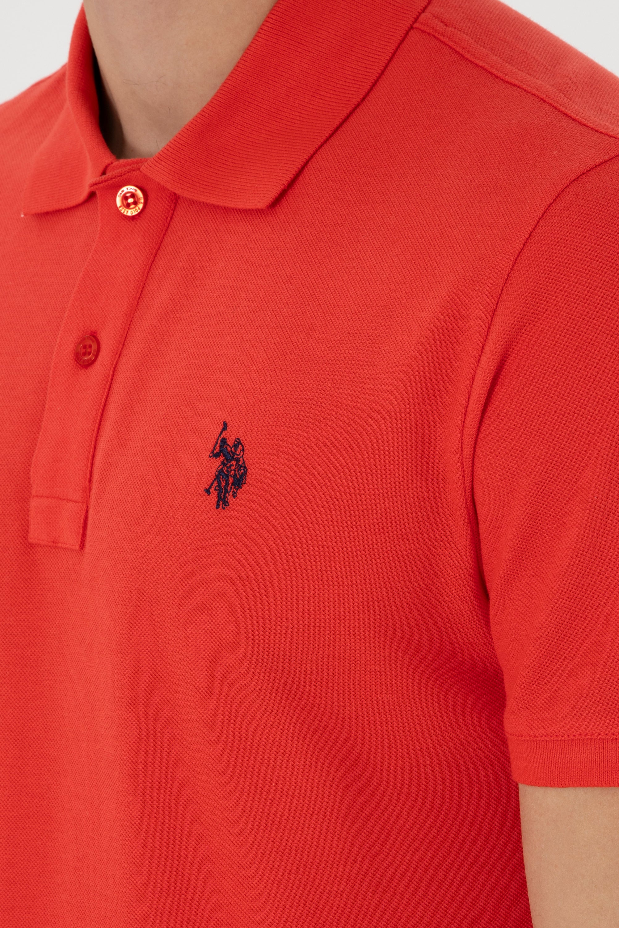 Erkek Slim Fit Polo Yaka Kırmız Basic Tişört - Image 7